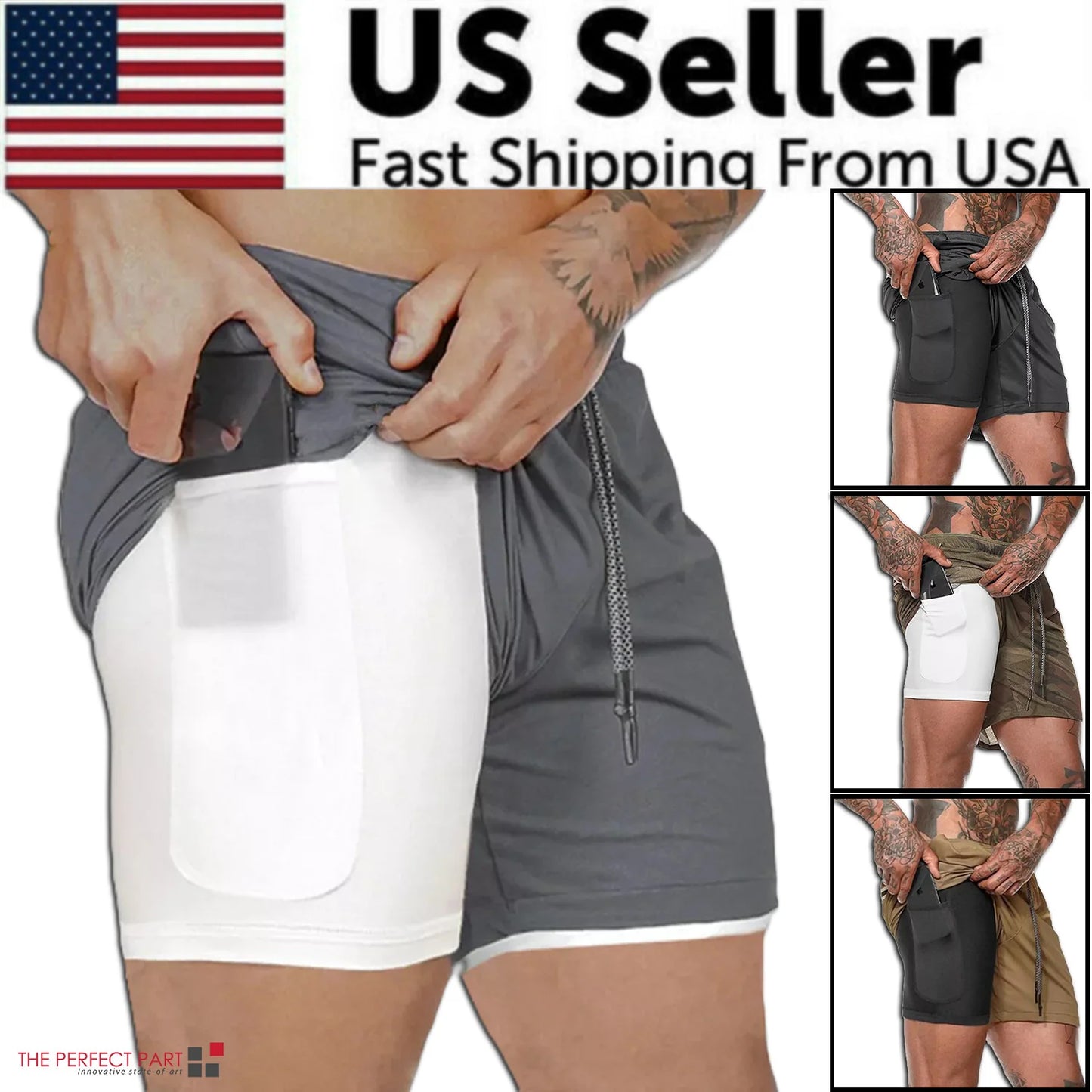 Mens Shorts Elasticated Waist Jogging Shorts Gym Workout Shorts Fitness Running
