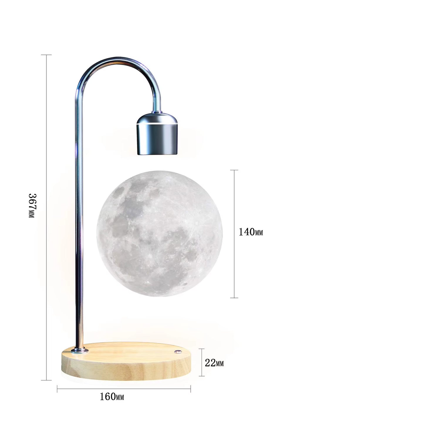 3D Printing Floating Moon Lamp Magnetic Levitation Seamless LED Night Light Creative Home Decoration Table Lamp