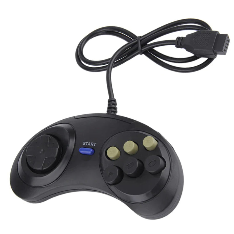 2X 6 Button Game Pad Controller for SEGA Genesis Black Old School Classic New