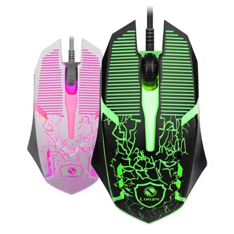 Limei S1 E Sports LED Luminous Backlit Wired Mouse USB Wired for Desktop Laptop Mute Office Computer Gaming Mouse