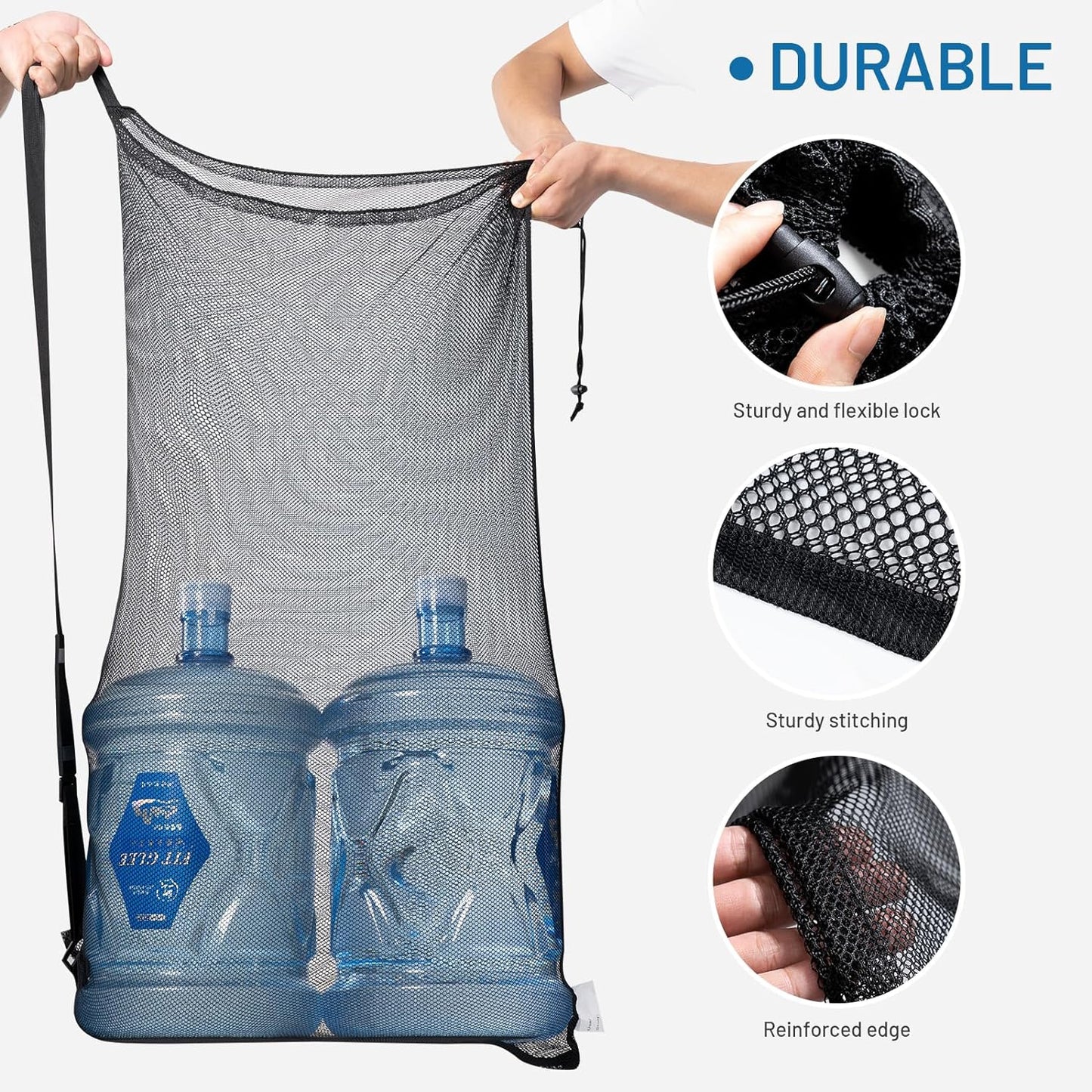 Extra Large Heavy-Duty Mesh Ball Bag for Soccer and Basketball - Holds 10-12 Balls, Ideal for Coaches, with Drawstring Closure