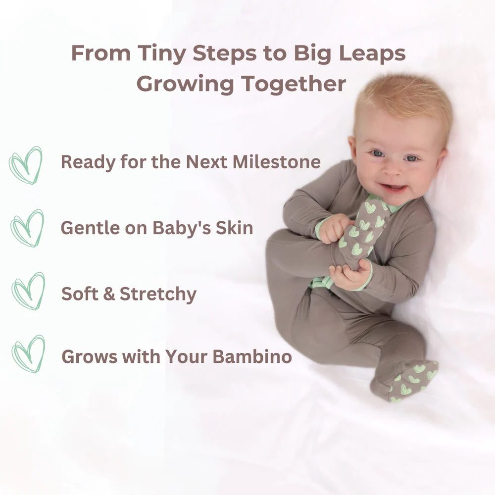 Sage Lime - Double Zipper Bamboo Footie | Newborn Essential