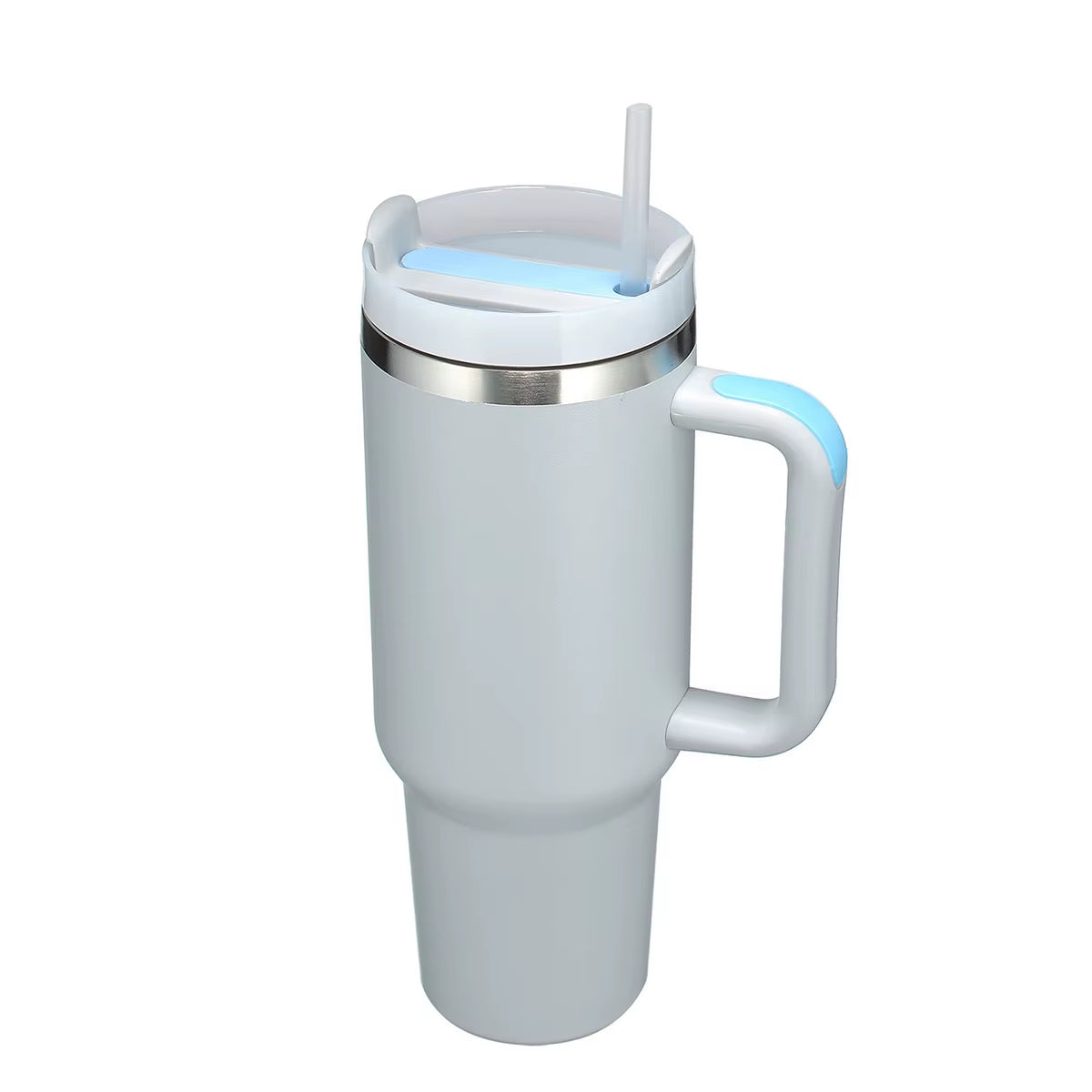 1Pc 40Oz Stainless Steel Leopard Print Cup with Straw Portable Car Cup Large Capacity Water Cup