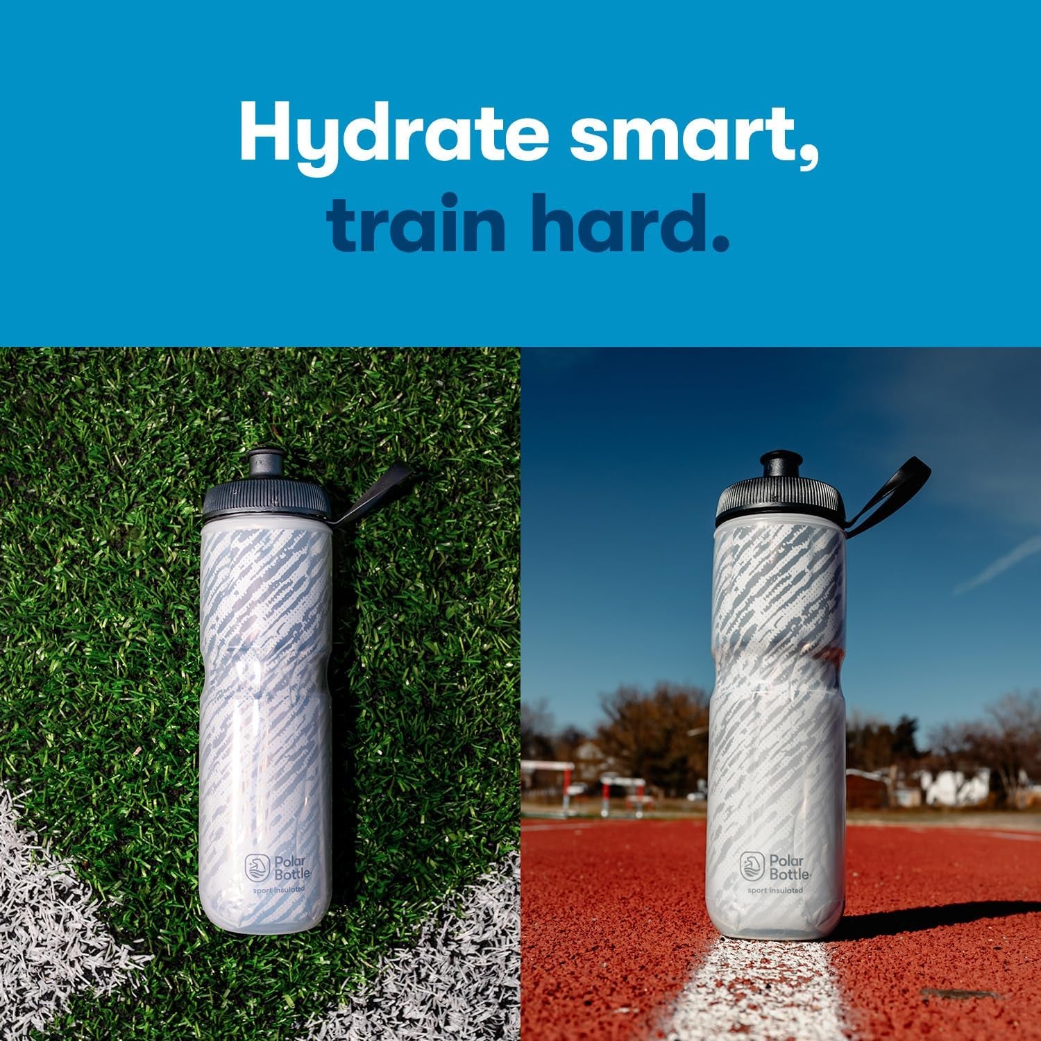 '- 24Oz Tempo - Silver & Red - Insulated Water Bottle for Cycling & Sports, Keeps Water Cooler 2X Longer and Fits Most Bike Bottle Cages