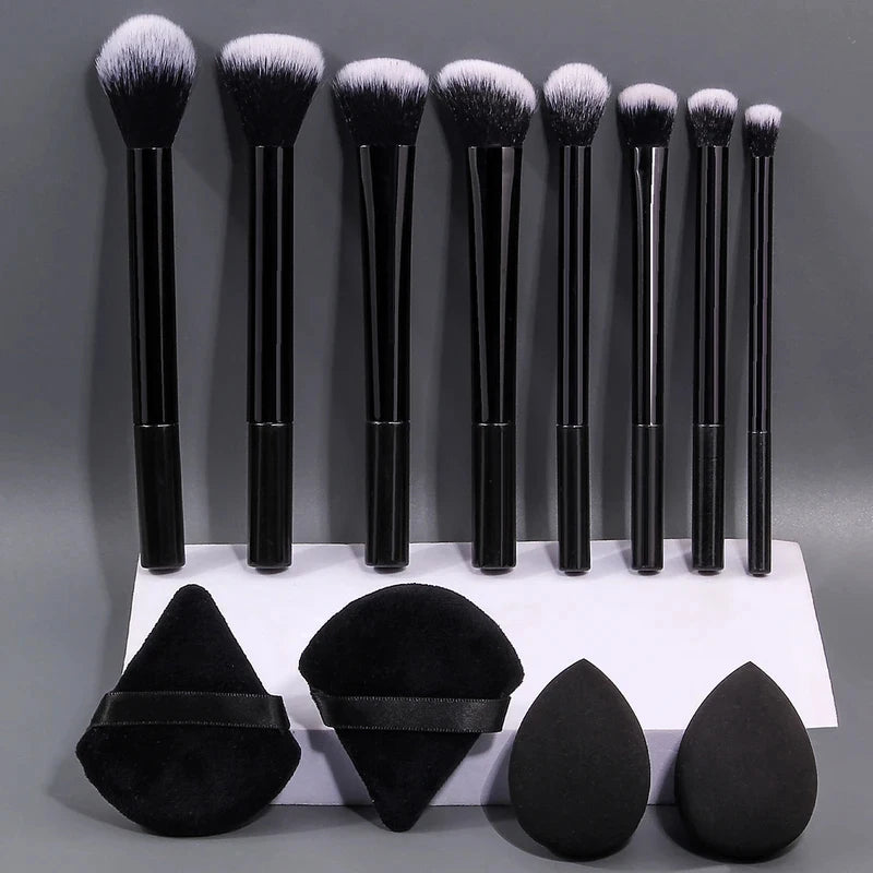 12PCS Beginner'S Makeup Brush Sponge Egg/Powder Puff Set Combination Portable and Soft, Suitable for Base Makeup/Blush/Eyeshadow