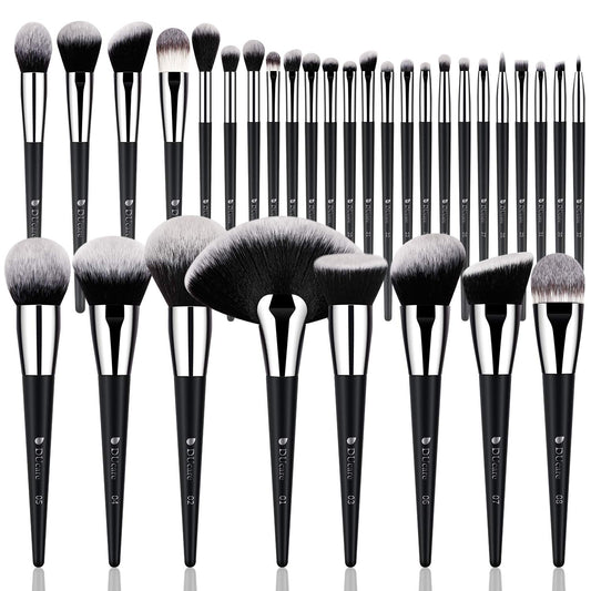 Makeup Brushes Set Professional 32Pcs Make up Brushes Premium Synthetic Kabuki Foundation Blending Face Powder Blush Concealers Eye Shadows