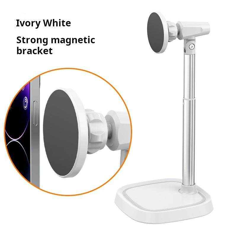 UGIFT Cell Phone Stand for Iphone Desk Rotating Telescopic Lift and Overhead Selfie Compatible Iphone Magnetic Adjustable Stand for Desk Use Fits 4-6.9 Inches