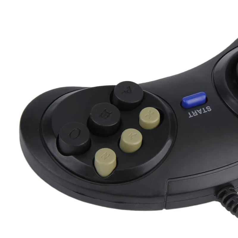 2X 6 Button Game Pad Controller for SEGA Genesis Black Old School Classic New