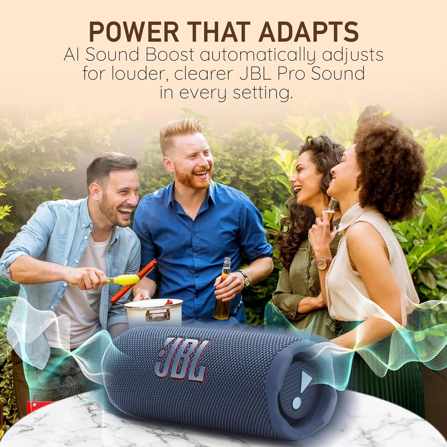 Flip 7 Portable Bluetooth Speaker Waterproof Drop Proof AI Boost Sound 16H Playtime Pushlock Interchangeable Accessories