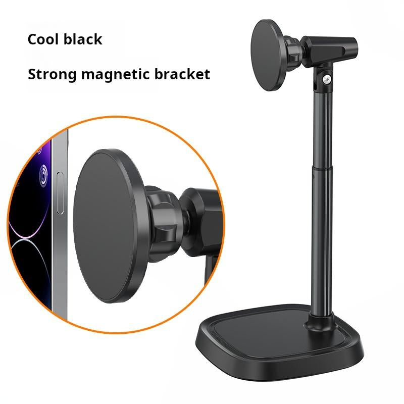 UGIFT Cell Phone Stand for Iphone Desk Rotating Telescopic Lift and Overhead Selfie Compatible Iphone Magnetic Adjustable Stand for Desk Use Fits 4-6.9 Inches