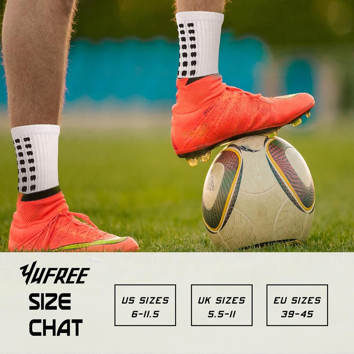 4 Pairs Mens Grip Soccer Socks Non Slip Grippy Women Socks for Football Basketball Sports