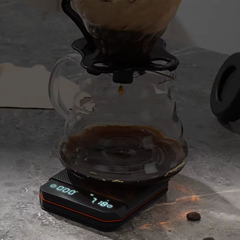 Mini Coffee Scale with Pad LED Display USB Charge Timed Portable High Precision Professional Home Kitchen Cafe Coffeeaccessories