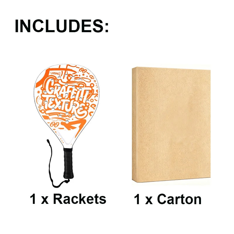 Padel Racket with Carbon Fiber Surface & EVA Memory Foam Core – Lightweight Well-Balanced Padel for Beginners and Intermediate