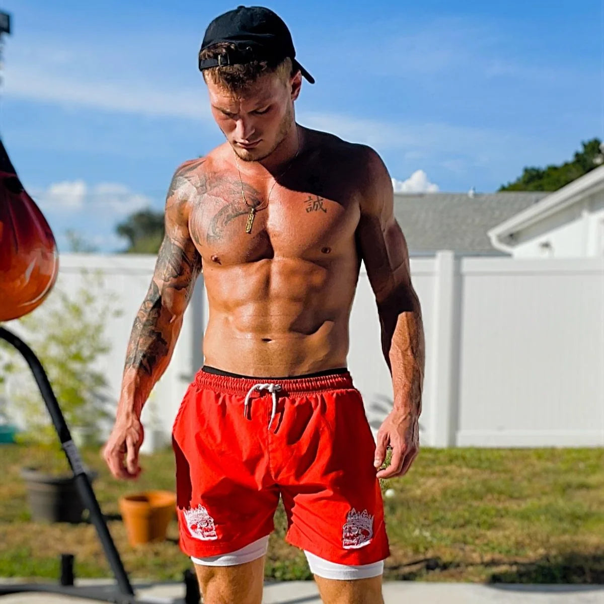 2 in 1 Gym Shorts Double-Layer Athletic Nylon Shorts