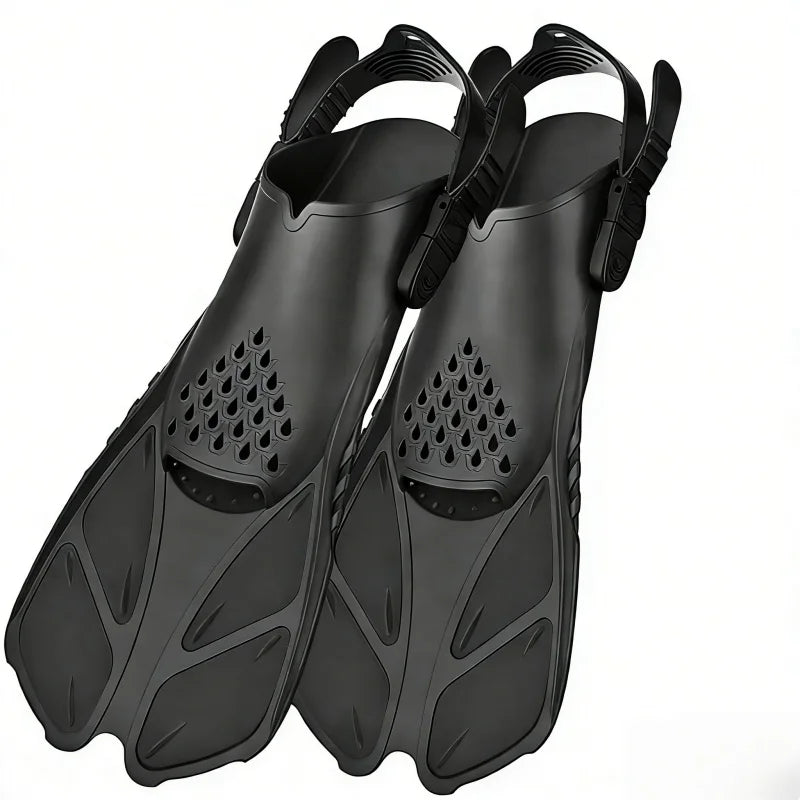 Adjustable Buckle Diving Fins, Short Silicone Diving Shoes, Suitable for Adults For.Water Sports Travel