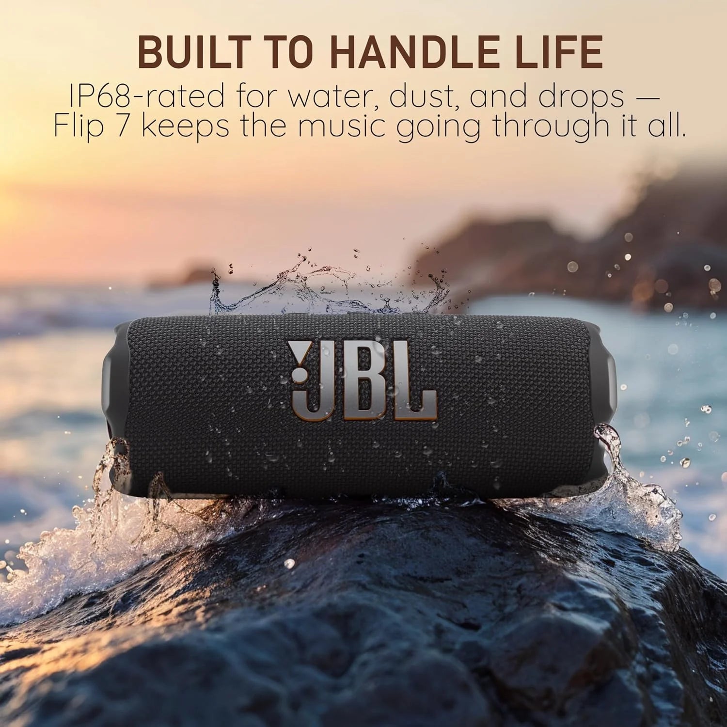 Flip 7 Portable Bluetooth Speaker Waterproof Drop Proof AI Boost Sound 16H Playtime Pushlock Interchangeable Accessories