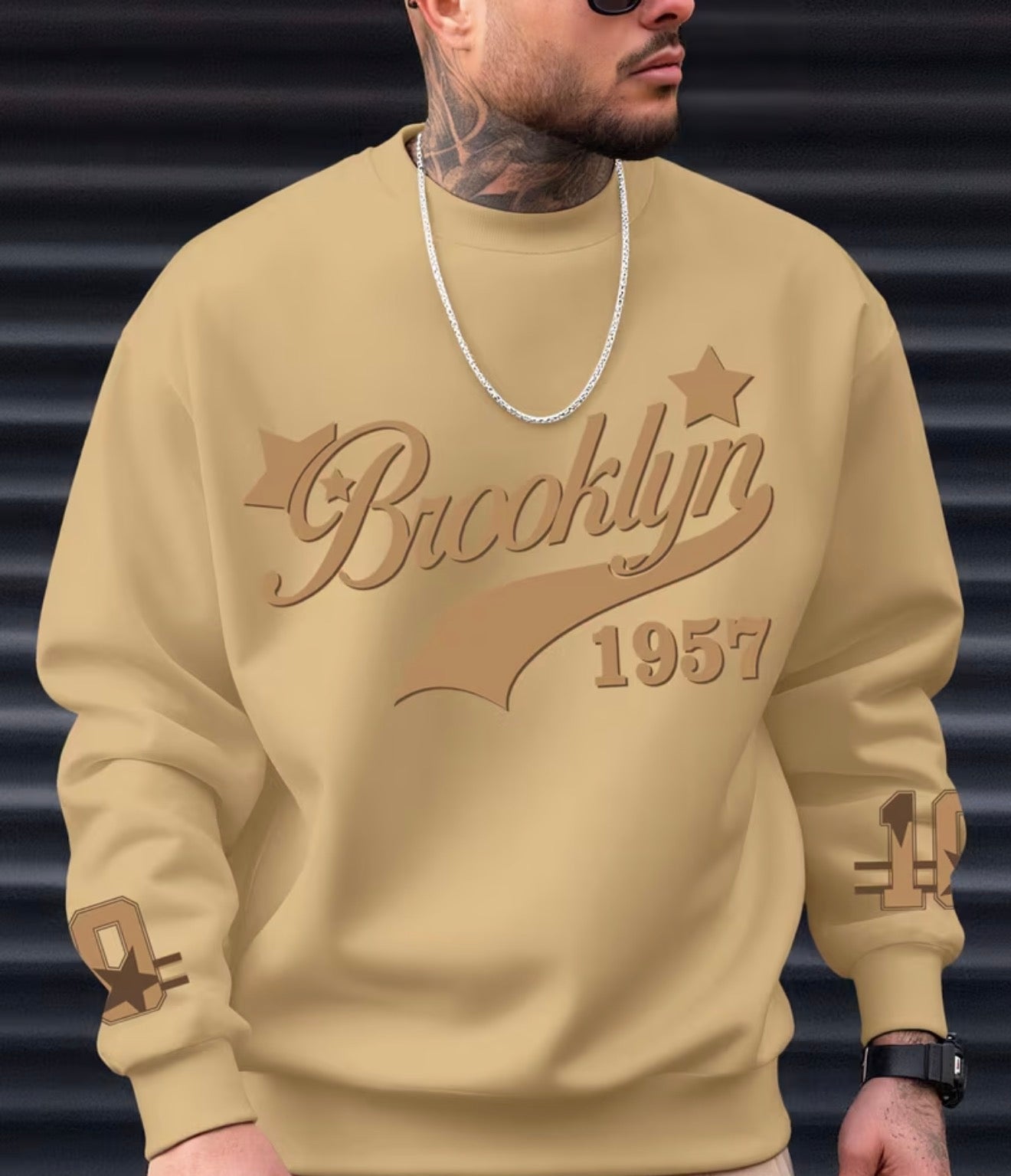 بروكلين 1957 - سويت شيرت فاخر للأزياء الشارع (نسخة طبق الأصل)