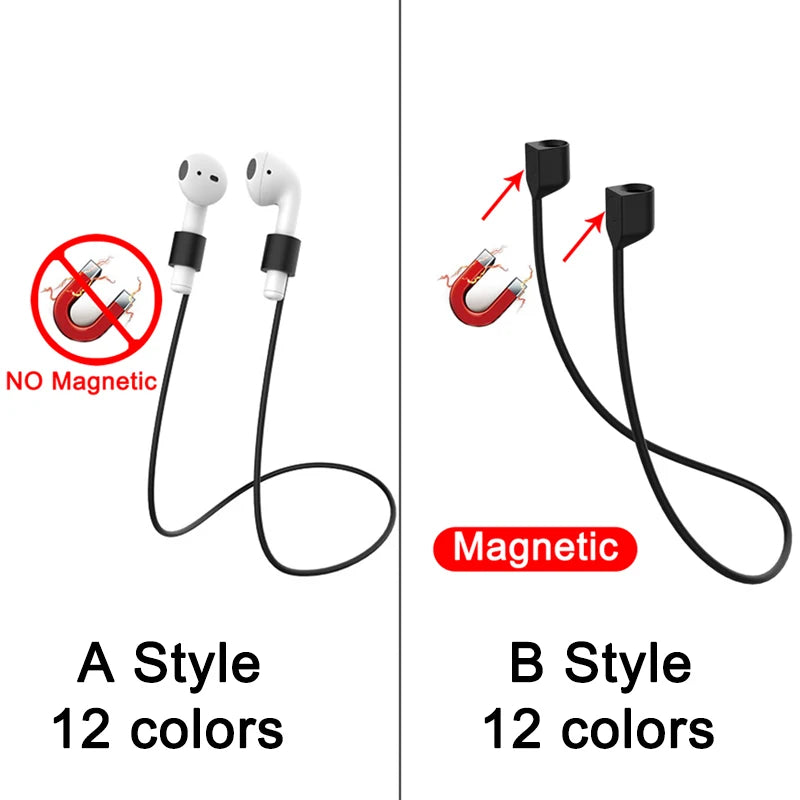 Anti-Lost Silicone Headphones Strap for Apple Airpods 1St 2Nd 3Rd Gen Neck Band Bluetooth Earphone Cord for Air Pods Pro1 / Pro2