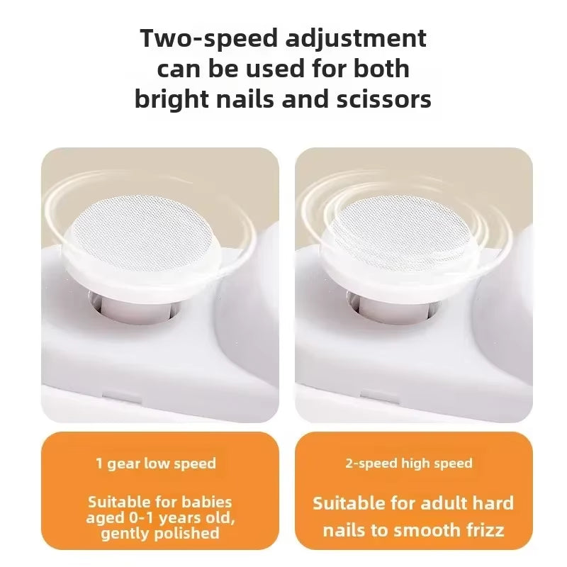 Electric Nail Clipper Grinding and Polishing with Light Automatic Nail Trimmer Rechargeable Nail Cutter Manicure for Baby Adult