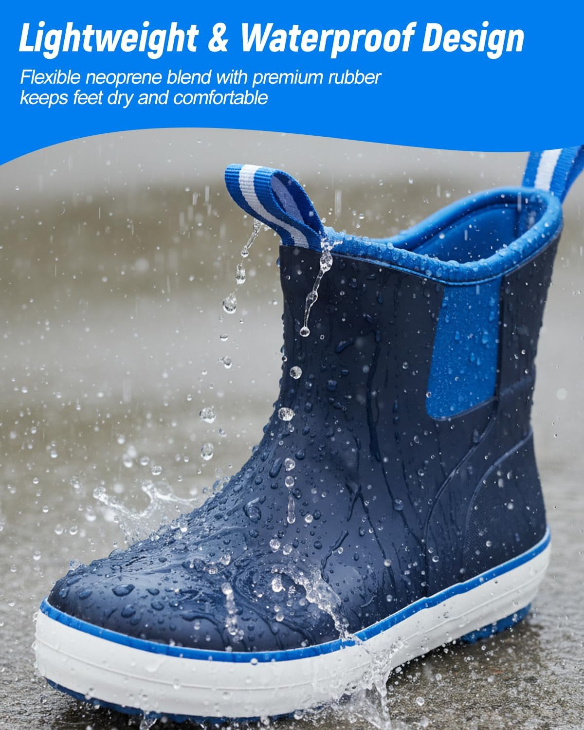 Waterproof Rain Boots – Anti-Slip Rubber Sole, Durable & Lightweight Boots for Gardening, Walking, Fishing & Outdoor Activities