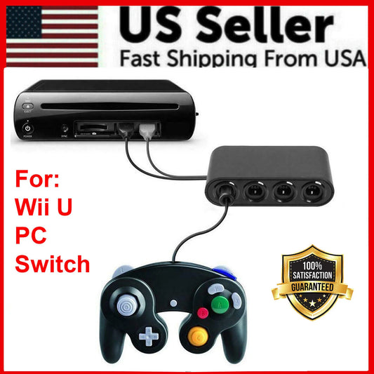 Gamecube Controller Adapter 4 Port for Nintendo Switch Wii U & PC USB NEW TURBO