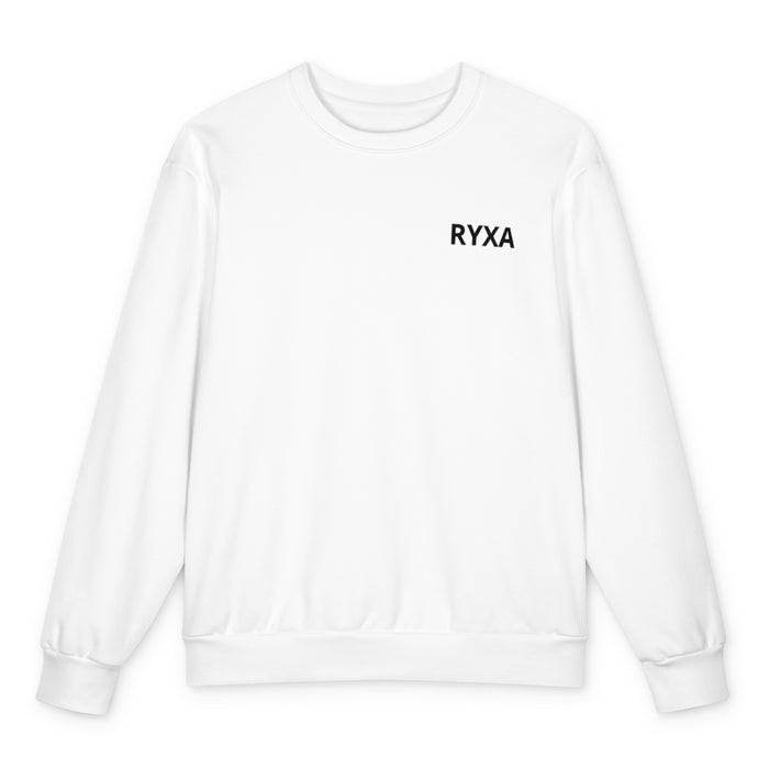 سويتشيرت أوفرسايز RYXA – طباعة كاملة – أبيض