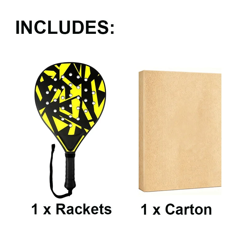Padel Racket with Carbon Fiber Surface & EVA Memory Foam Core – Lightweight Well-Balanced Padel for Beginners and Intermediate