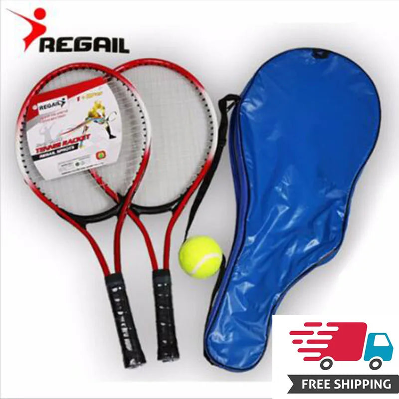 Set of 2 Kid'S Tennis Racket for Tennis Racket Training Carbon Fiber Top Steel Material Tennis String with Free Tennis Ball