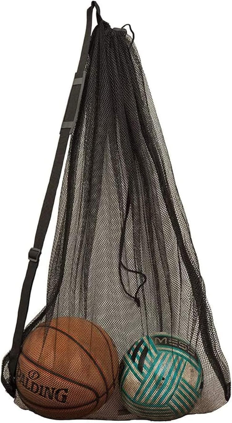 Extra Large Heavy-Duty Mesh Ball Bag for Soccer and Basketball - Holds 10-12 Balls, Ideal for Coaches, with Drawstring Closure