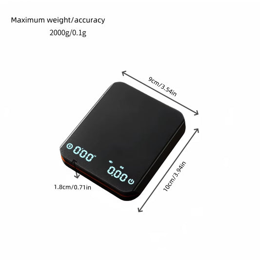 Mini Coffee Scale with Pad LED Display USB Charge Timed Portable High Precision Professional Home Kitchen Cafe Coffeeaccessories