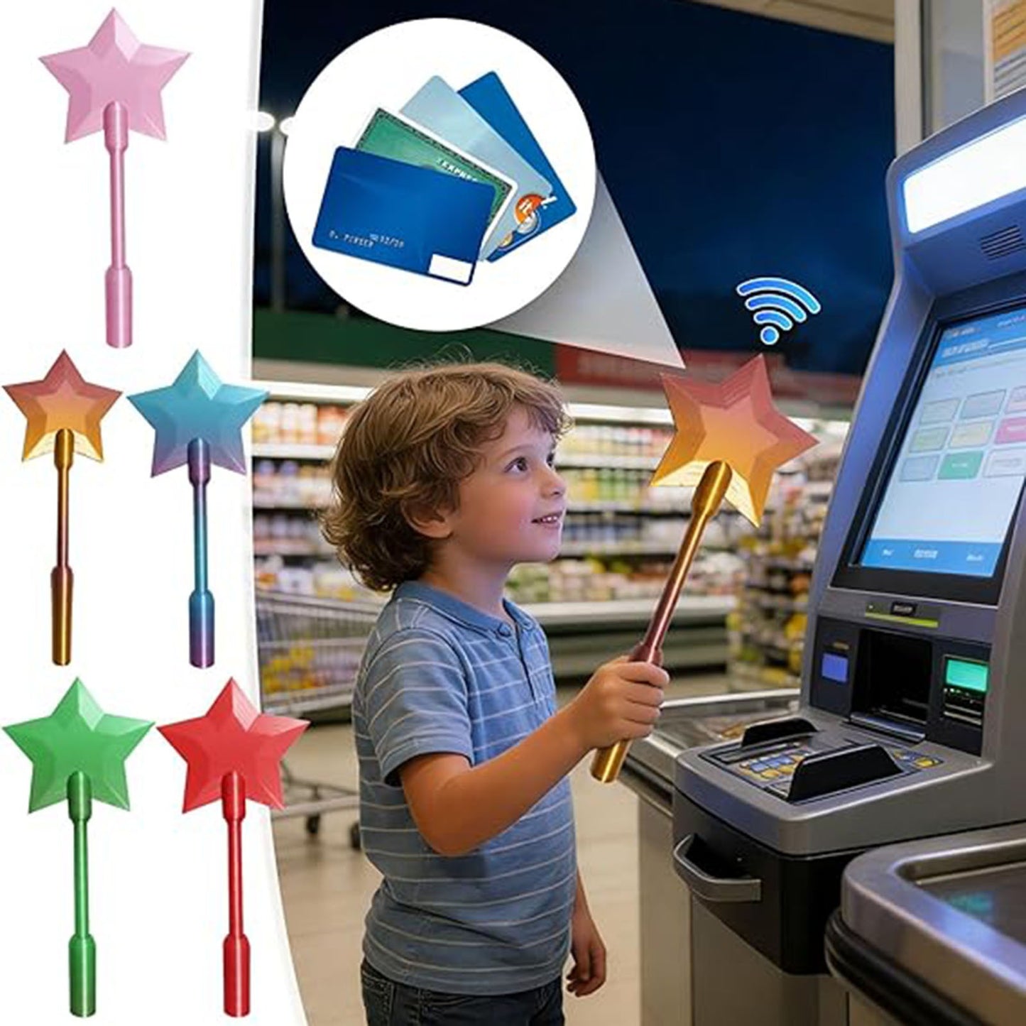 3D-printed contactless payment magic wand