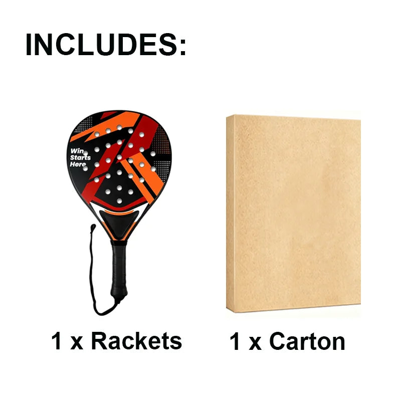 Padel Racket with Carbon Fiber Surface & EVA Memory Foam Core – Lightweight Well-Balanced Padel for Beginners and Intermediate