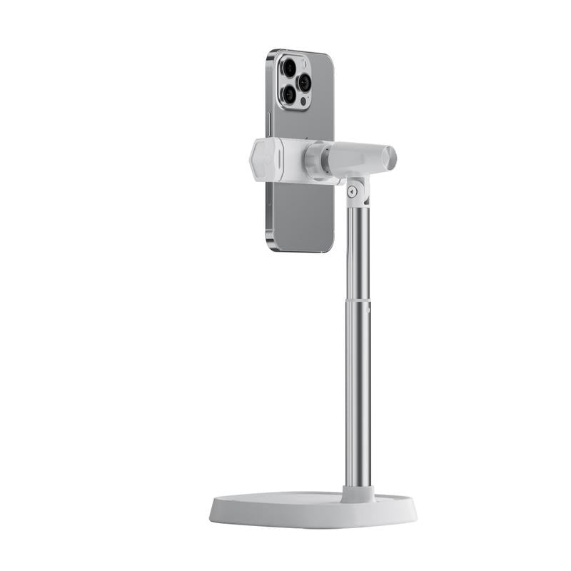 UGIFT Cell Phone Stand for Iphone Desk Rotating Telescopic Lift and Overhead Selfie Compatible Iphone Magnetic Adjustable Stand for Desk Use Fits 4-6.9 Inches