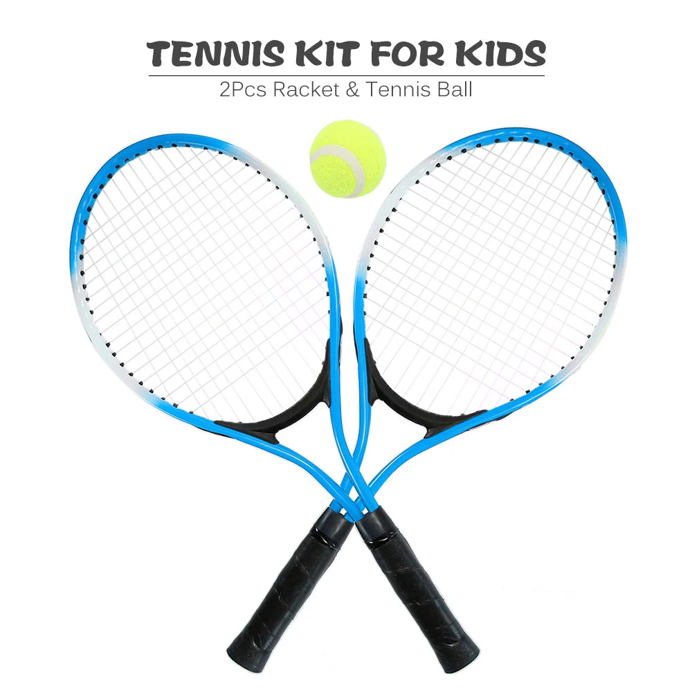 Set of 2 Kid'S Tennis Racket for Tennis Racket Training Carbon Fiber Top Steel Material Tennis String with Free Tennis Ball