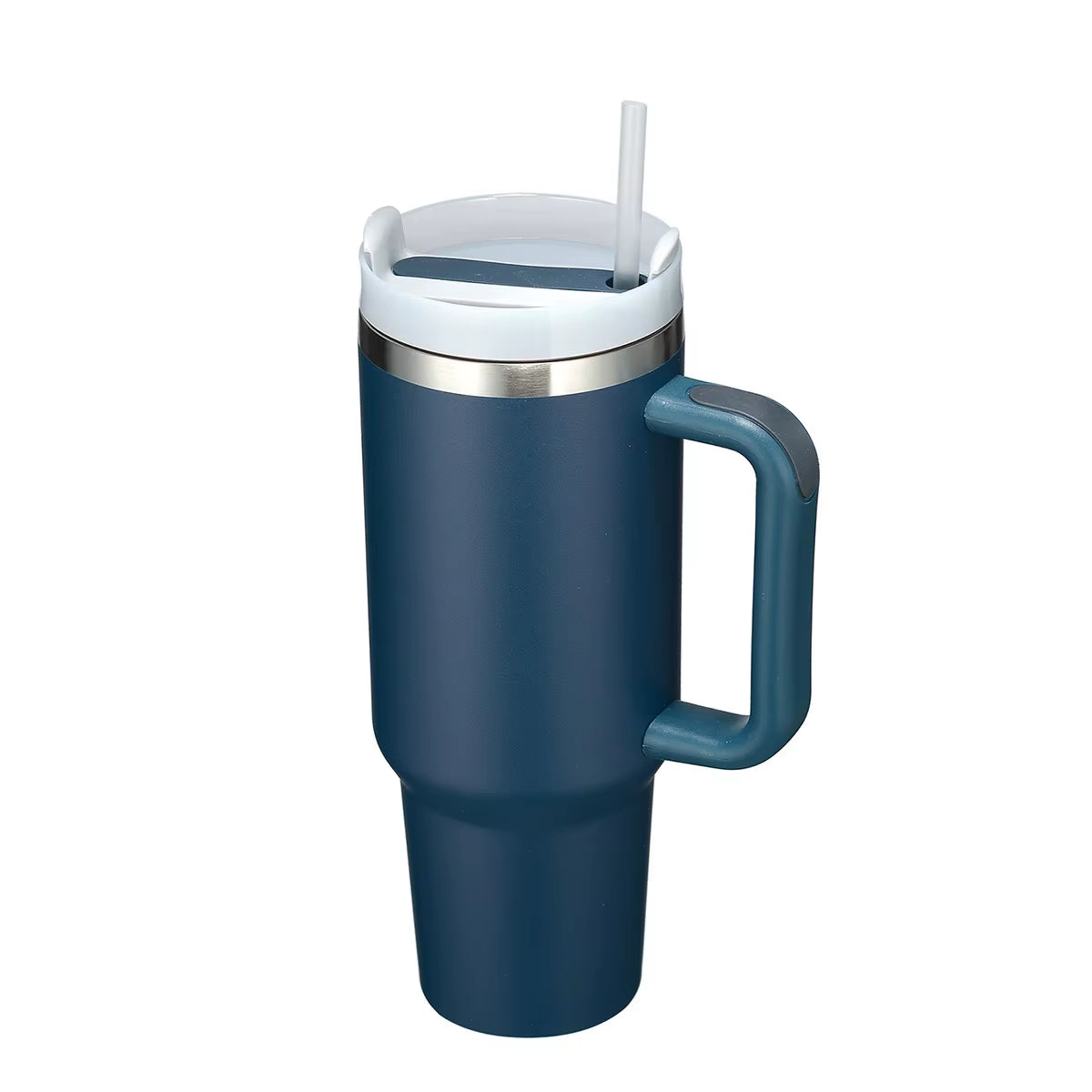 1Pc 40Oz Stainless Steel Leopard Print Cup with Straw Portable Car Cup Large Capacity Water Cup