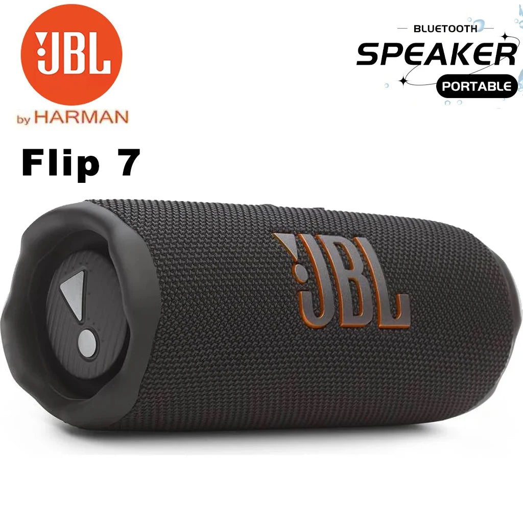 Flip 7 Portable Bluetooth Speaker Waterproof Drop Proof AI Boost Sound 16H Playtime Pushlock Interchangeable Accessories